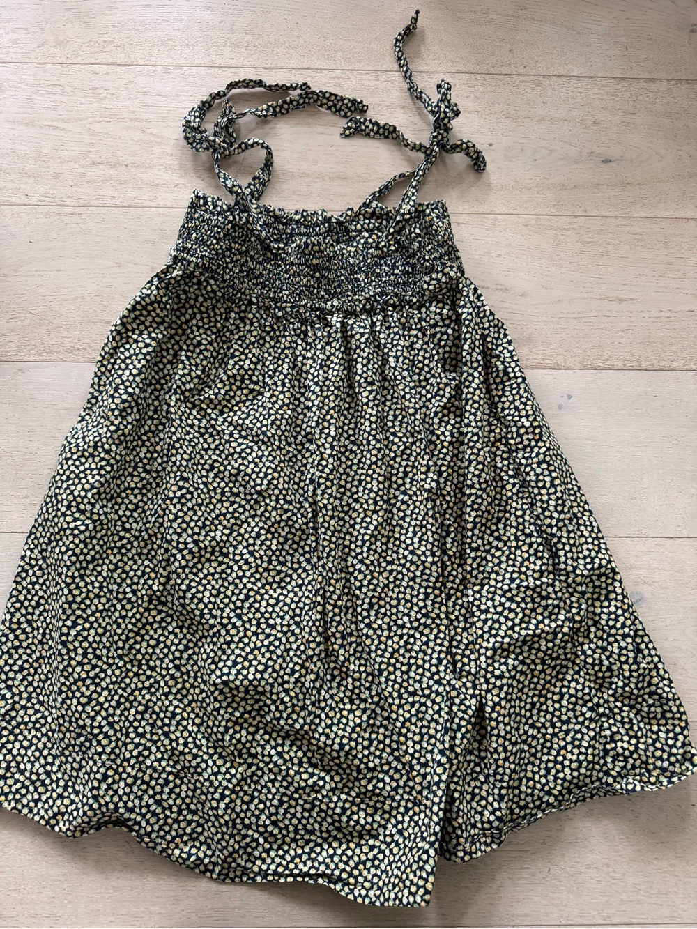BURU Tie Top MINI Dress - lemon s/m - Picture 3 of 9